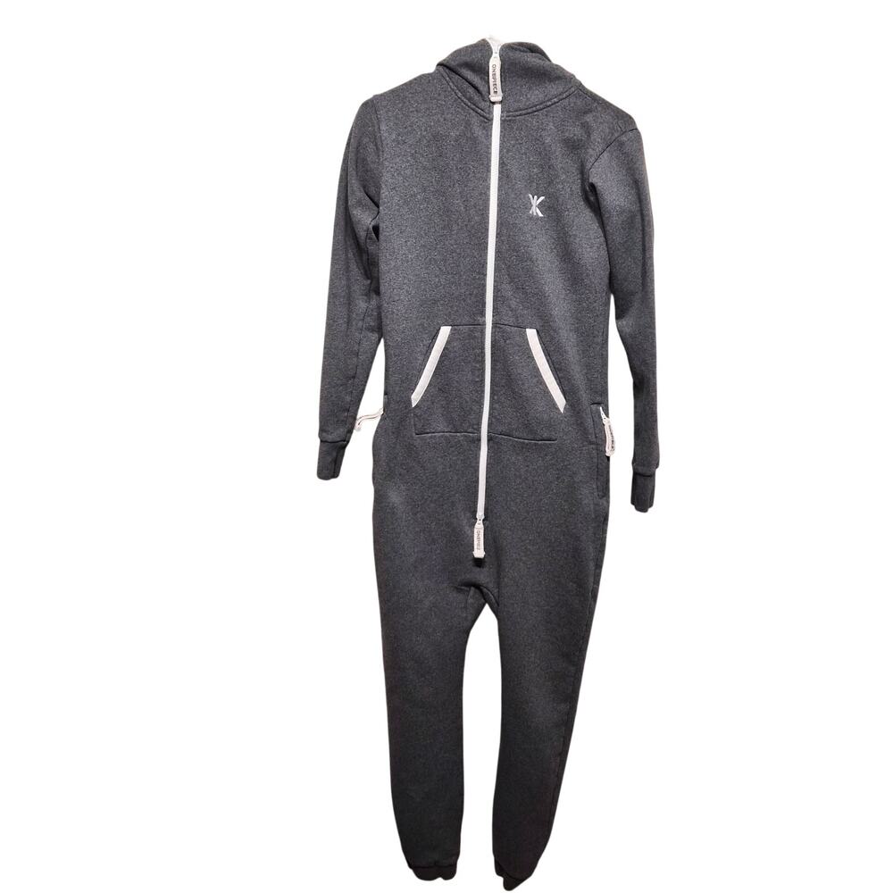 Onepiece XXS Dark Gray Hooded Jumpsuit Original Onesie Zip Pockets Hakkasan